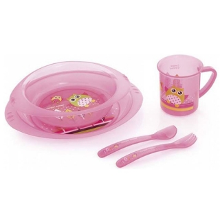 Canpol Baby Set za Hranjenje - Owl pink 4/405