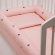 Bebi posteljina sa ogradicom od pamučnog satena Roze