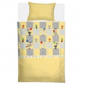 Bebi posteljina Ovčice & kravice, 80x120cm / žuta